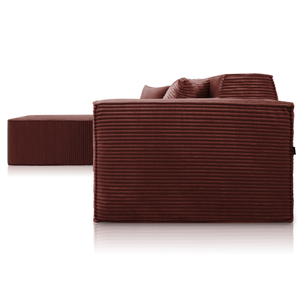 Beat Corner Sofa Corduroy Copper Burgundy