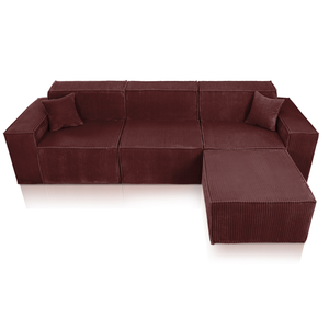 Beat Corner Sofa Corduroy Copper Burgundy