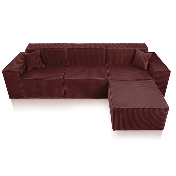 Beat Corner Sofa Corduroy Copper Burgundy