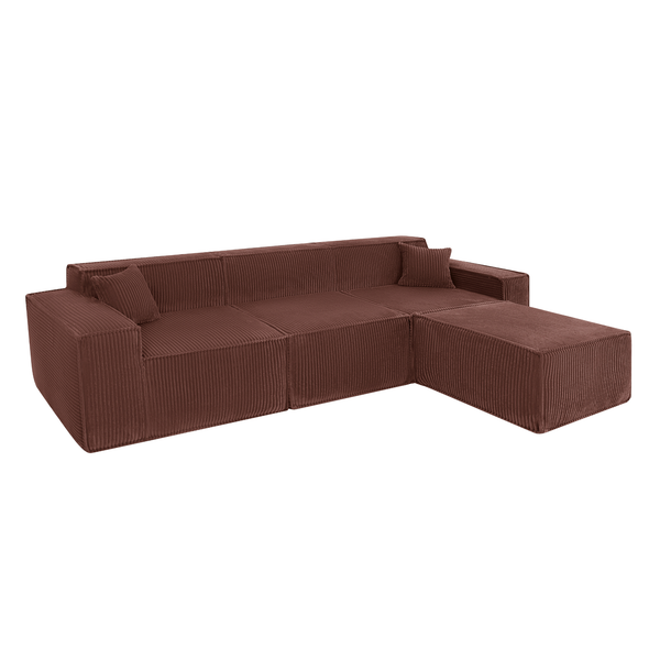 Beat Corner Sofa Corduroy Copper Burgundy