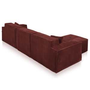 Beat Corner Sofa Corduroy Copper Burgundy