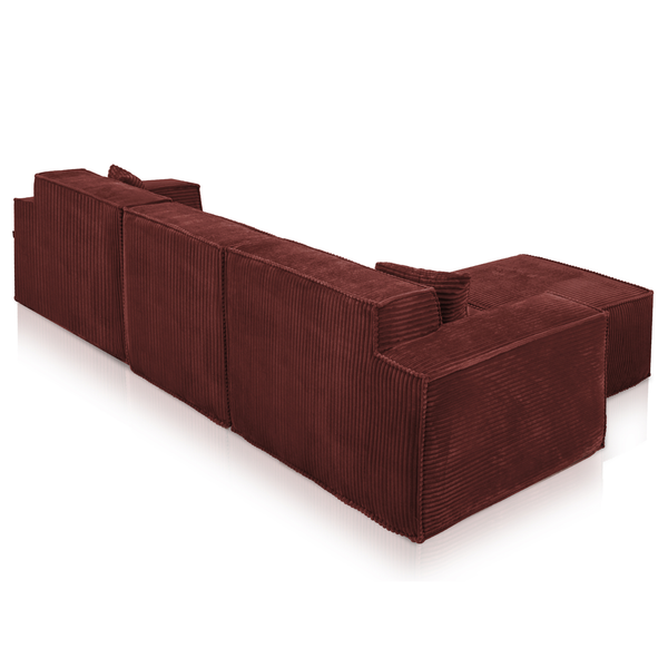 Beat Corner Sofa Corduroy Copper Burgundy