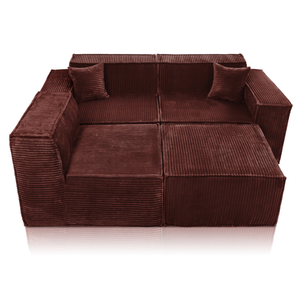 Beat Corner Sofa Corduroy Copper Burgundy