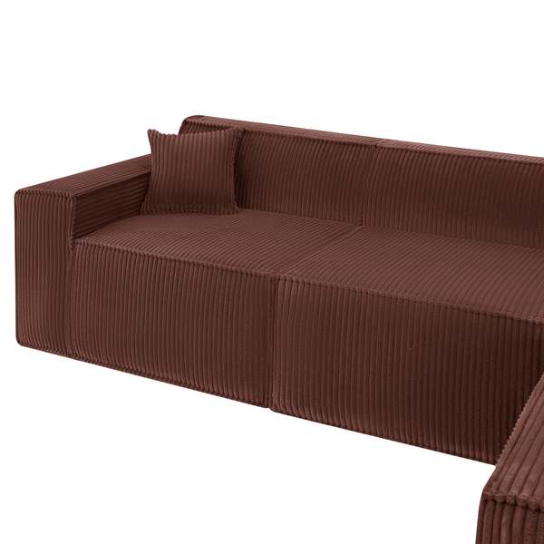 Beat Corner Sofa Corduroy Copper Burgundy