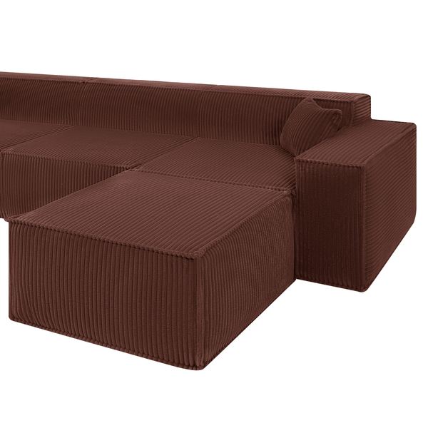 Beat Corner Sofa Corduroy Copper Burgundy