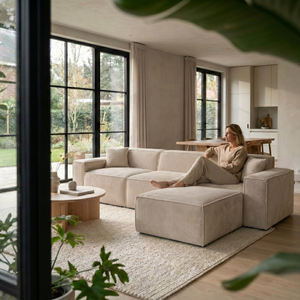 Beat Ecksofa Cordstoff beige