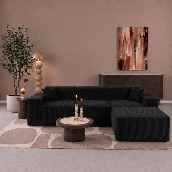 Beat Corner Sofa Corduroy Black
