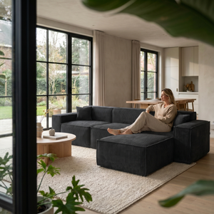 Beat Corner Sofa Corduroy Black