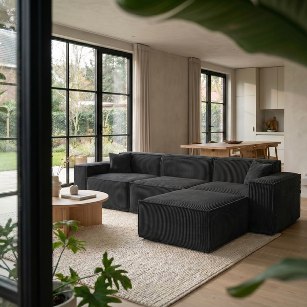 Beat Corner Sofa Corduroy Black