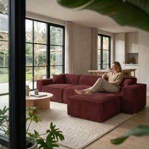 Beat Corner Sofa Corduroy Copper Burgundy