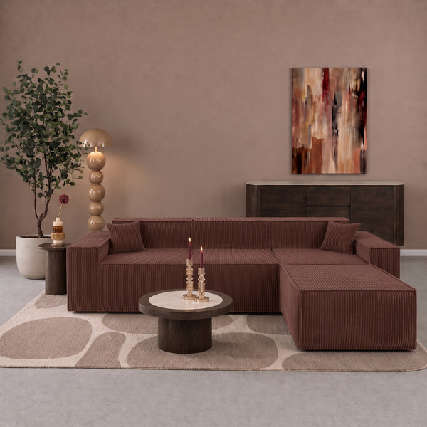 Beat Corner Sofa Corduroy Copper Burgundy