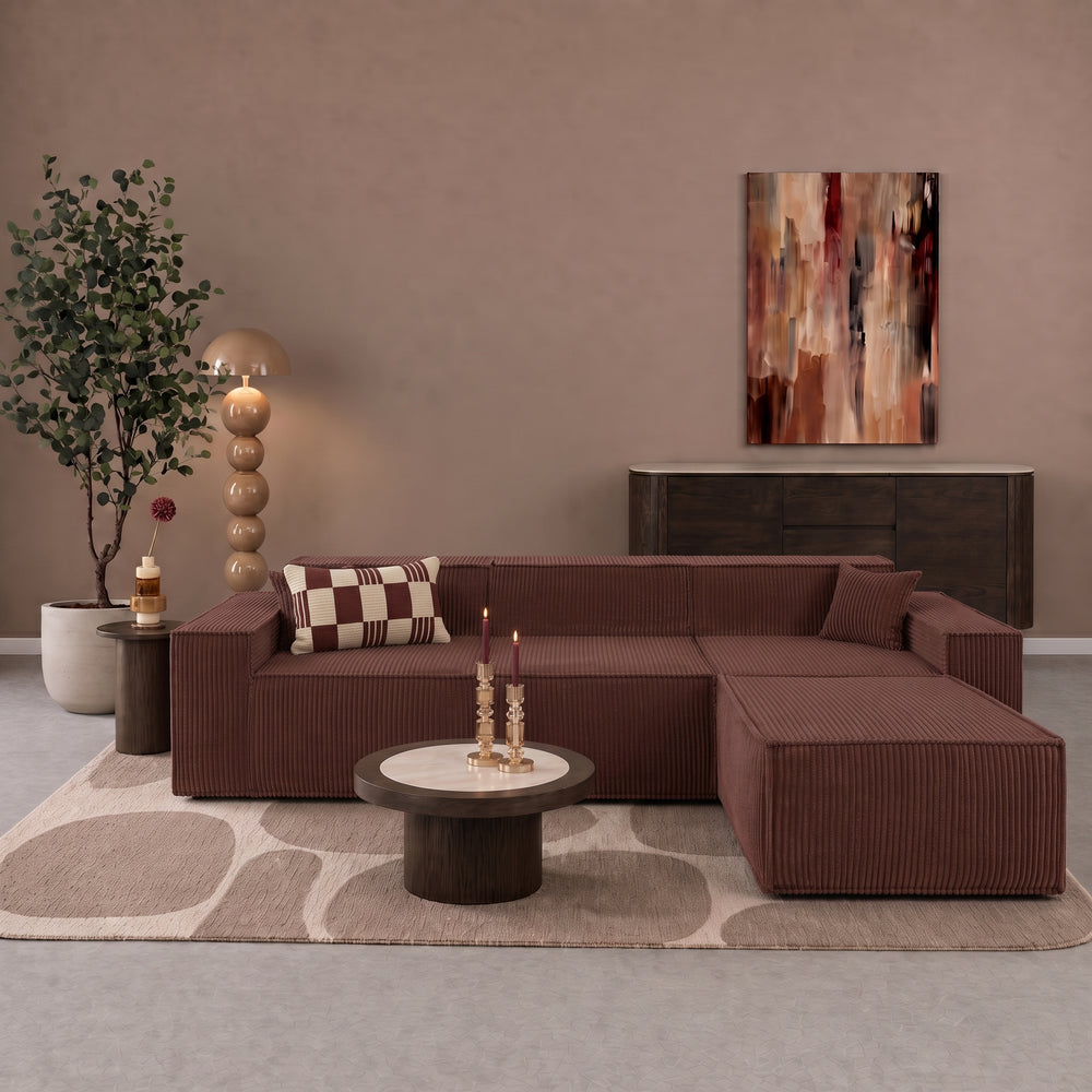 Beat Corner Sofa Corduroy Copper Burgundy