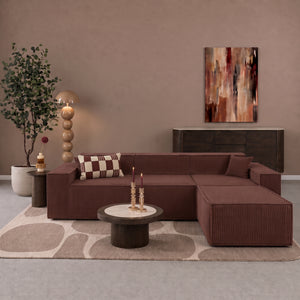 Beat Corner Sofa Corduroy Copper Burgundy