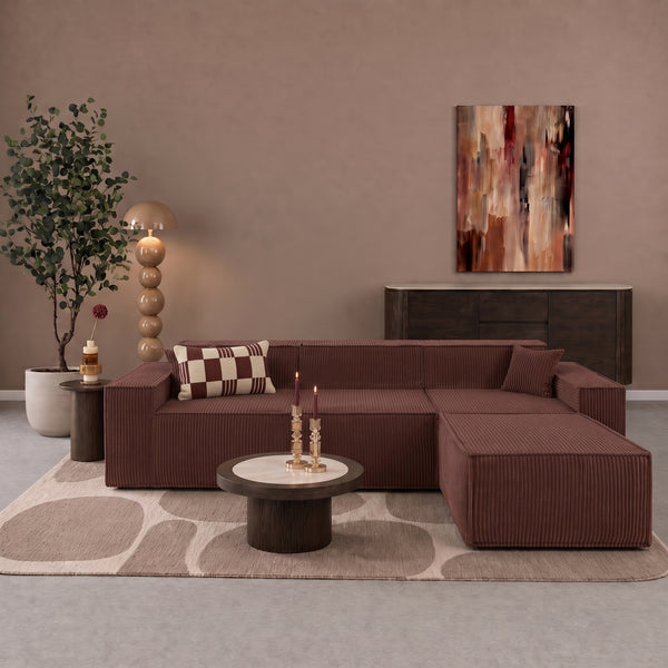 Beat Corner Sofa Corduroy Copper Burgundy