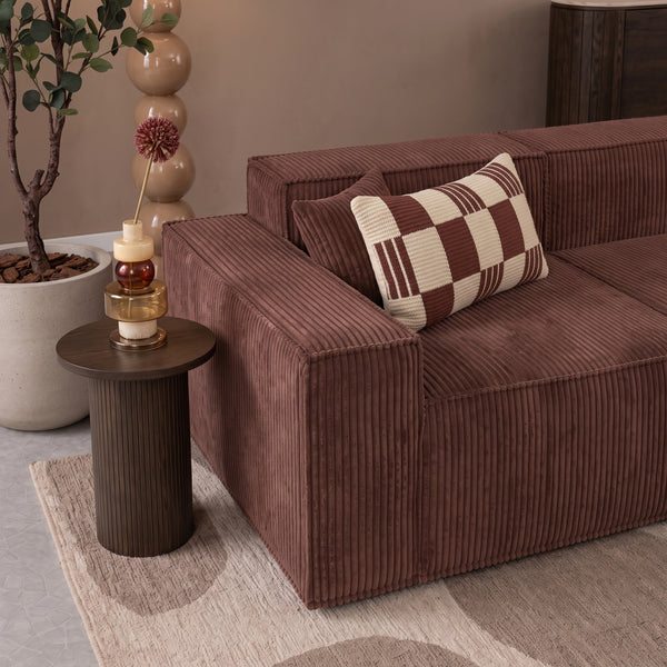 Beat Corner Sofa Corduroy Copper Burgundy