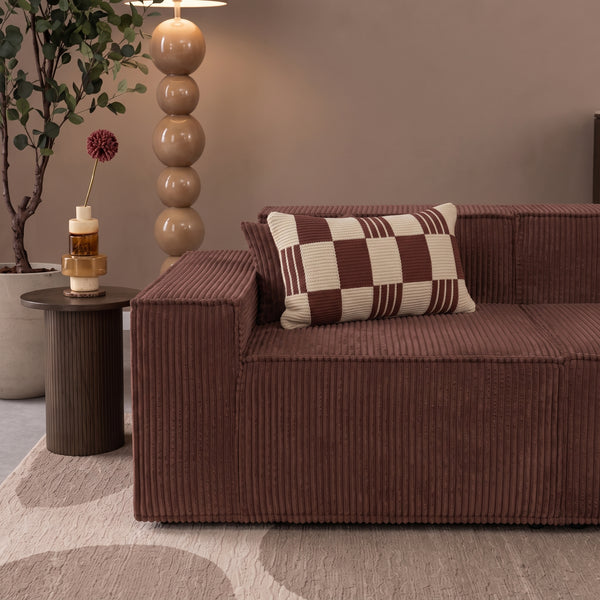 Beat Corner Sofa Corduroy Copper Burgundy