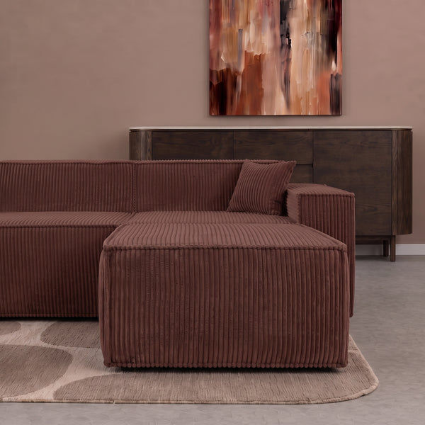 Beat Corner Sofa Corduroy Copper Burgundy