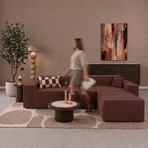 Beat Corner Sofa Corduroy Copper Burgundy