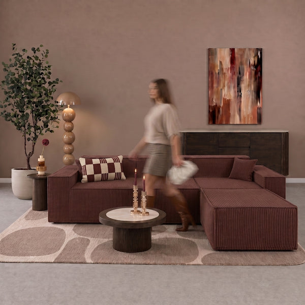 Beat Corner Sofa Corduroy Copper Burgundy