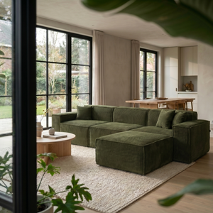 Beat Ecksofa Cordstoff Grün