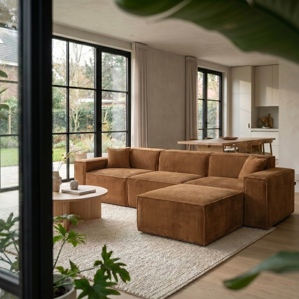 Beat Corner Sofa Corduroy Ochre Yellow
