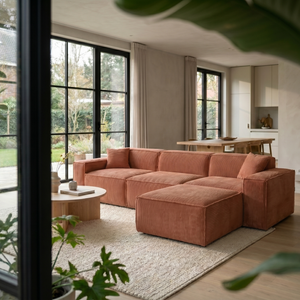 Beat Ecksofa Cordstoff Rosa