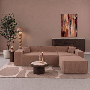Beat Corner Sofa Corduroy Pink