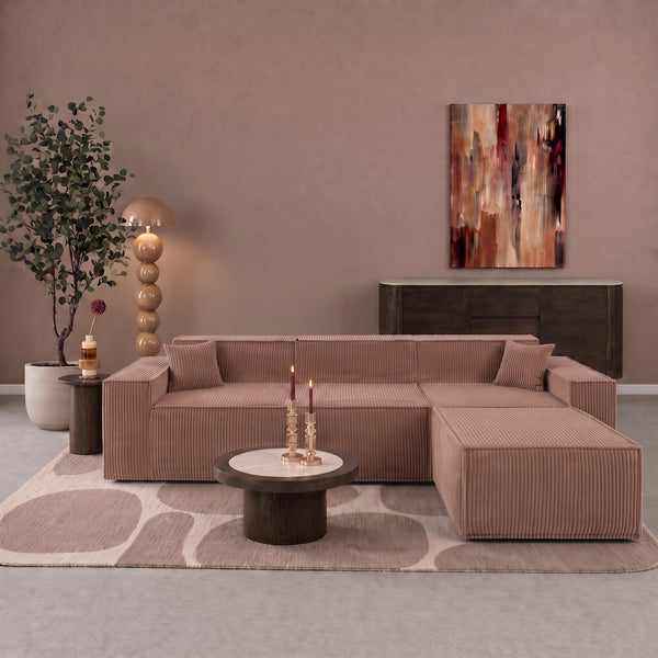 Beat Corner Sofa Corduroy Pink