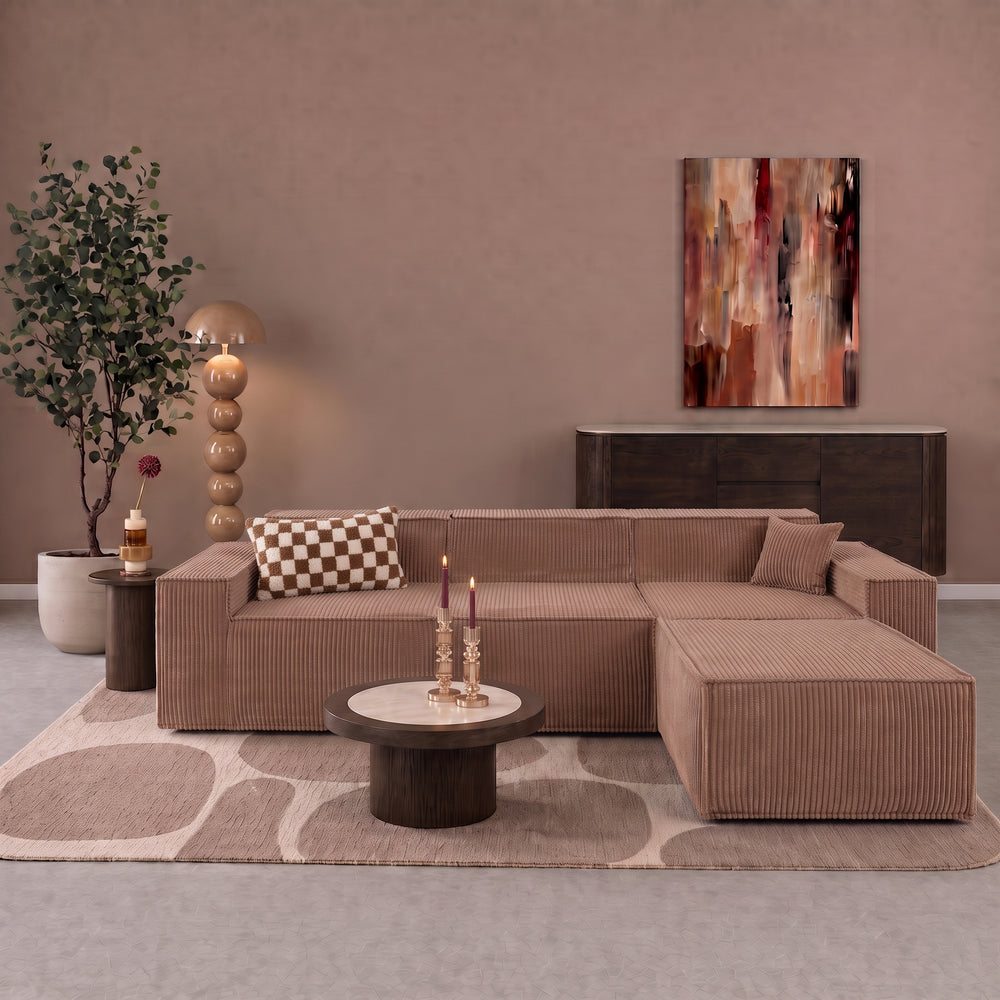 Beat Corner Sofa Corduroy Pink