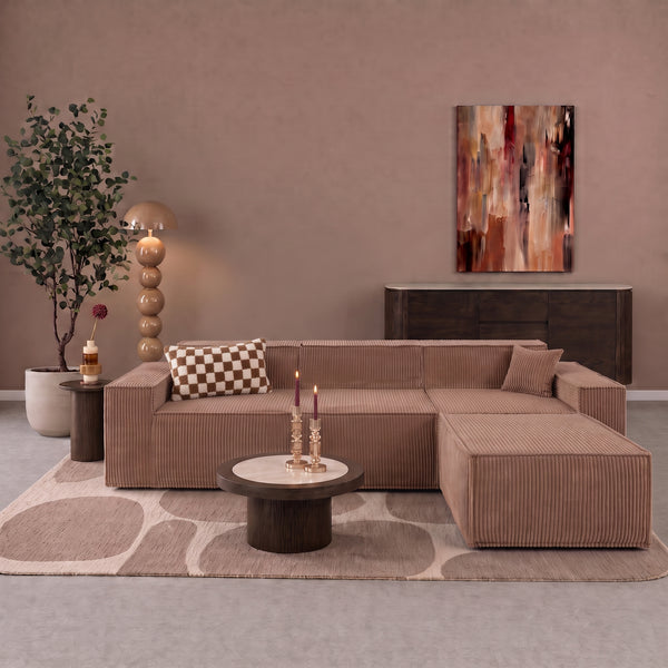 Beat Corner Sofa Corduroy Pink