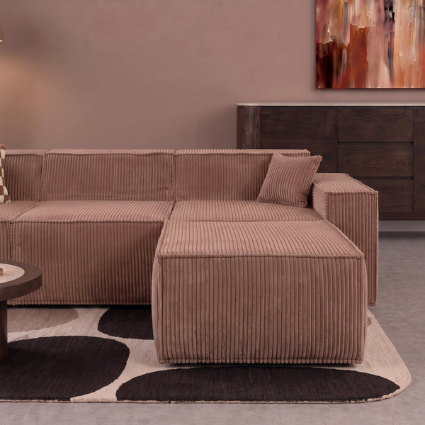 Beat Corner Sofa Corduroy Pink