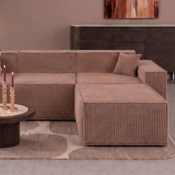 Beat Corner Sofa Corduroy Pink