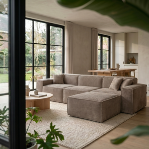 Beat Ecksofa Cordstoff Taupe