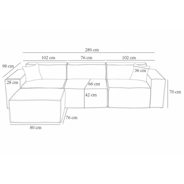 Beat Corner Sofa Bouclé Brown