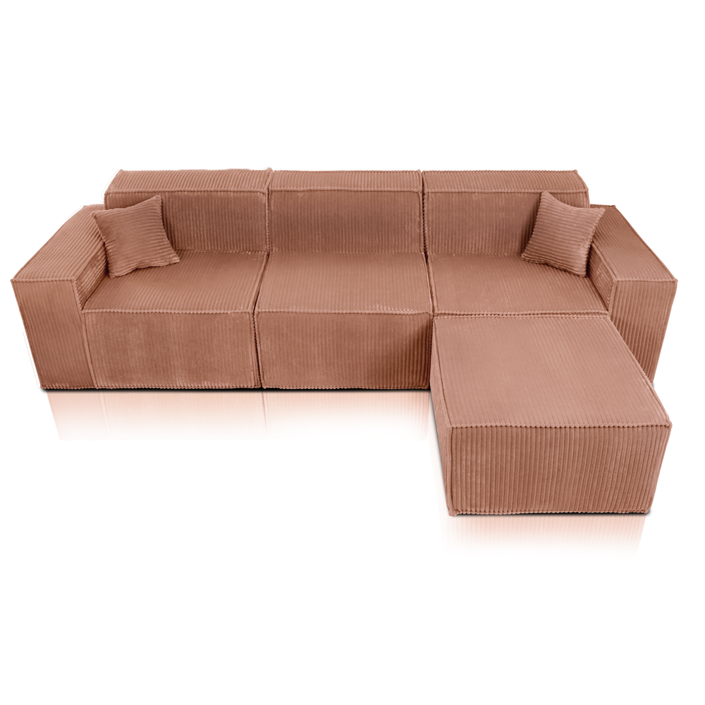 Beat Corner Sofa Corduroy Pink