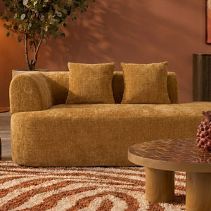 Chaise Longue Emily Chenille Jaune Ocre