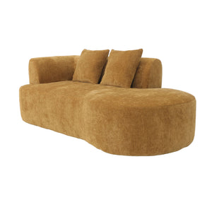 Chaise Longue Emily Chenille Ochre Yellow