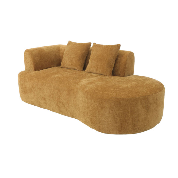 Chaise Longue Emily Chenille Ochre Yellow