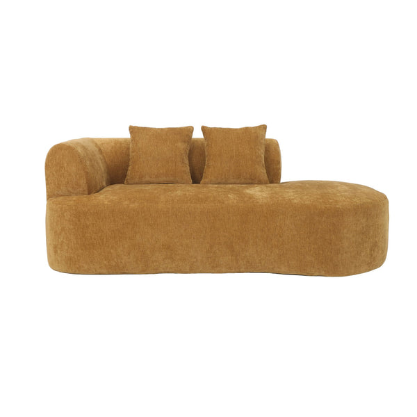 Chaise Longue Emily Chenille Ochre Yellow