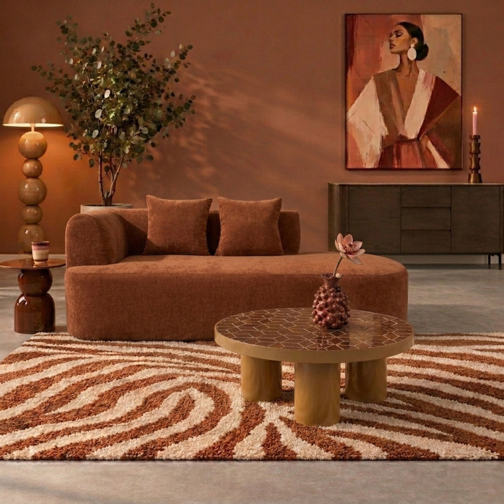 Chaise Longue Emily Chenille Copper