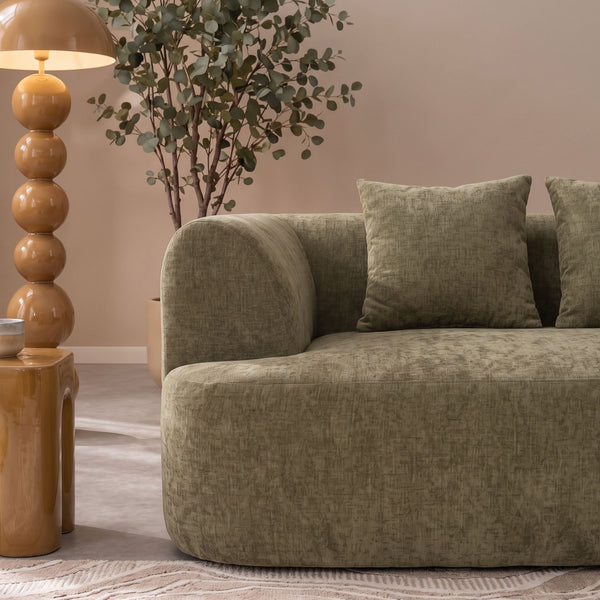 Chaise Longue Emily Chenille Sage Green