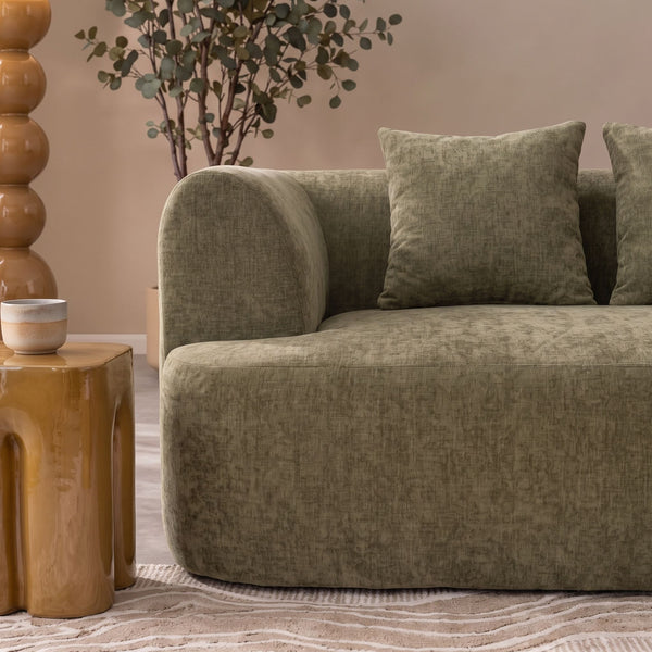 Chaise Longue Emily Chenille Sage Green