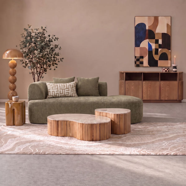 Chaise Longue Emily Chenille Sage Green