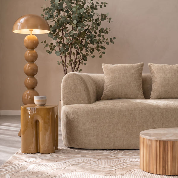 Chaise Longue Emily Chenille Taupe