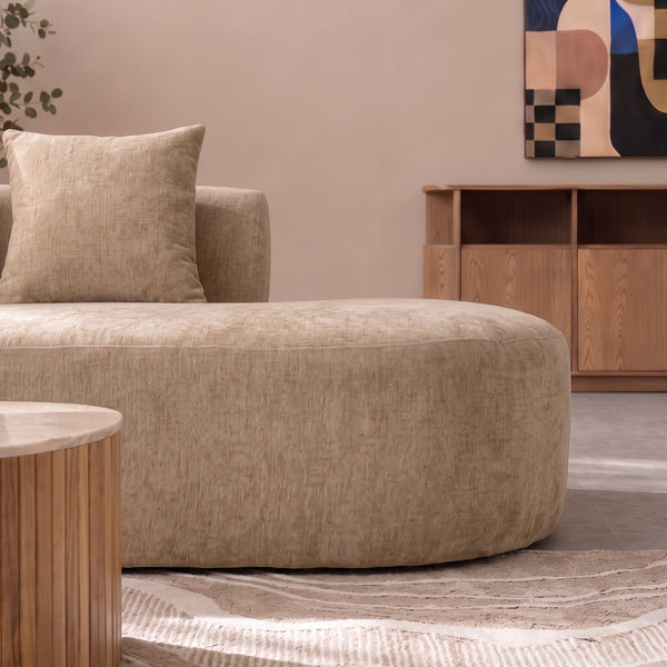 Chaise Longue Emily Chenille Taupe