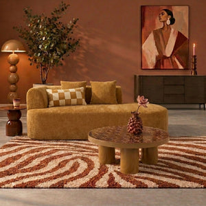Chaise Longue Emily Chenille Jaune Ocre