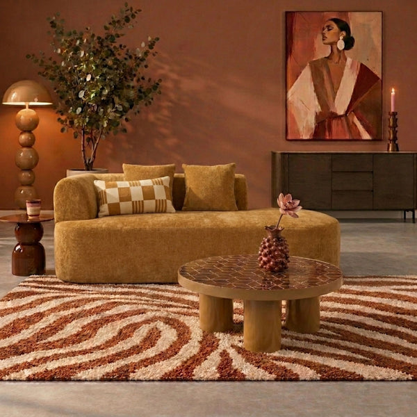 Chaise Longue Emily Chenille Jaune Ocre