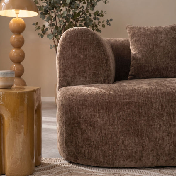 Chaise Longue Emily Chenille Brown