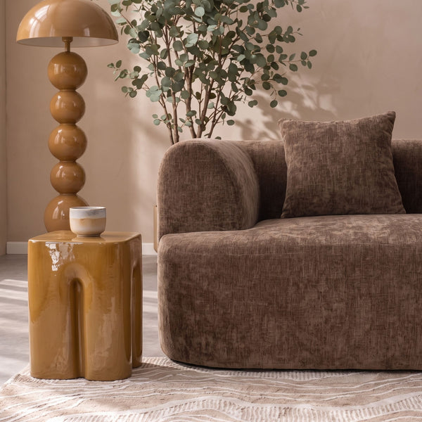 Chaise Longue Emily Chenille Brown