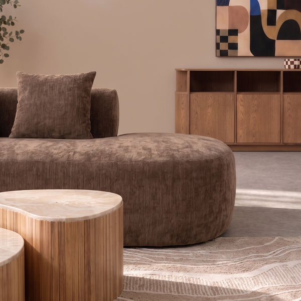 Chaise Longue Emily Chenille Brown